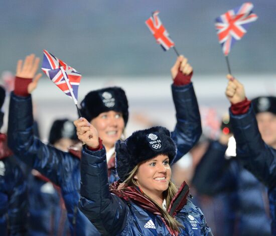 Opening ceremony of XXII Olympic Winter Games