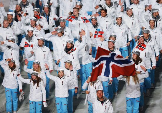 Opening ceremony of XXII Olympic Winter Games