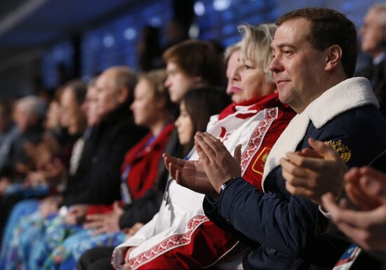 Dmitry Medvedev at opening ceremony of XXII Olympic Winter Games in Sochi