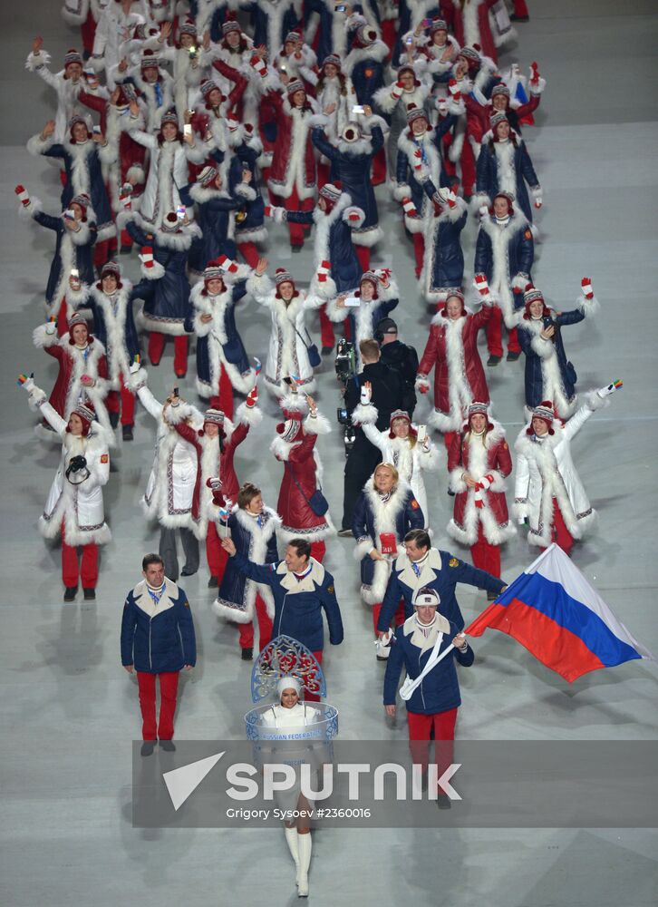 Opening ceremony of XXII Olympic Winter Games