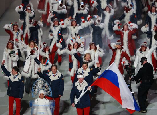 Opening ceremony of XXII Olympic Winter Games