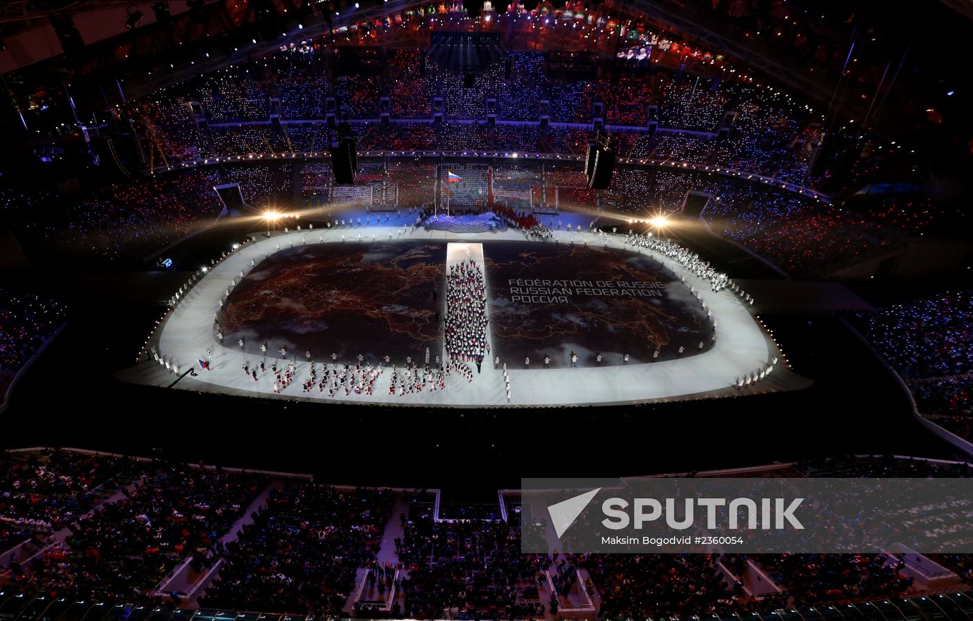 Opening ceremony of XXII Olympic Winter Games