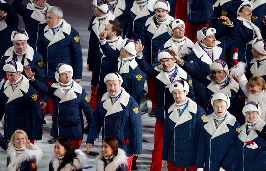 Opening ceremony of XXII Olympic Winter Games