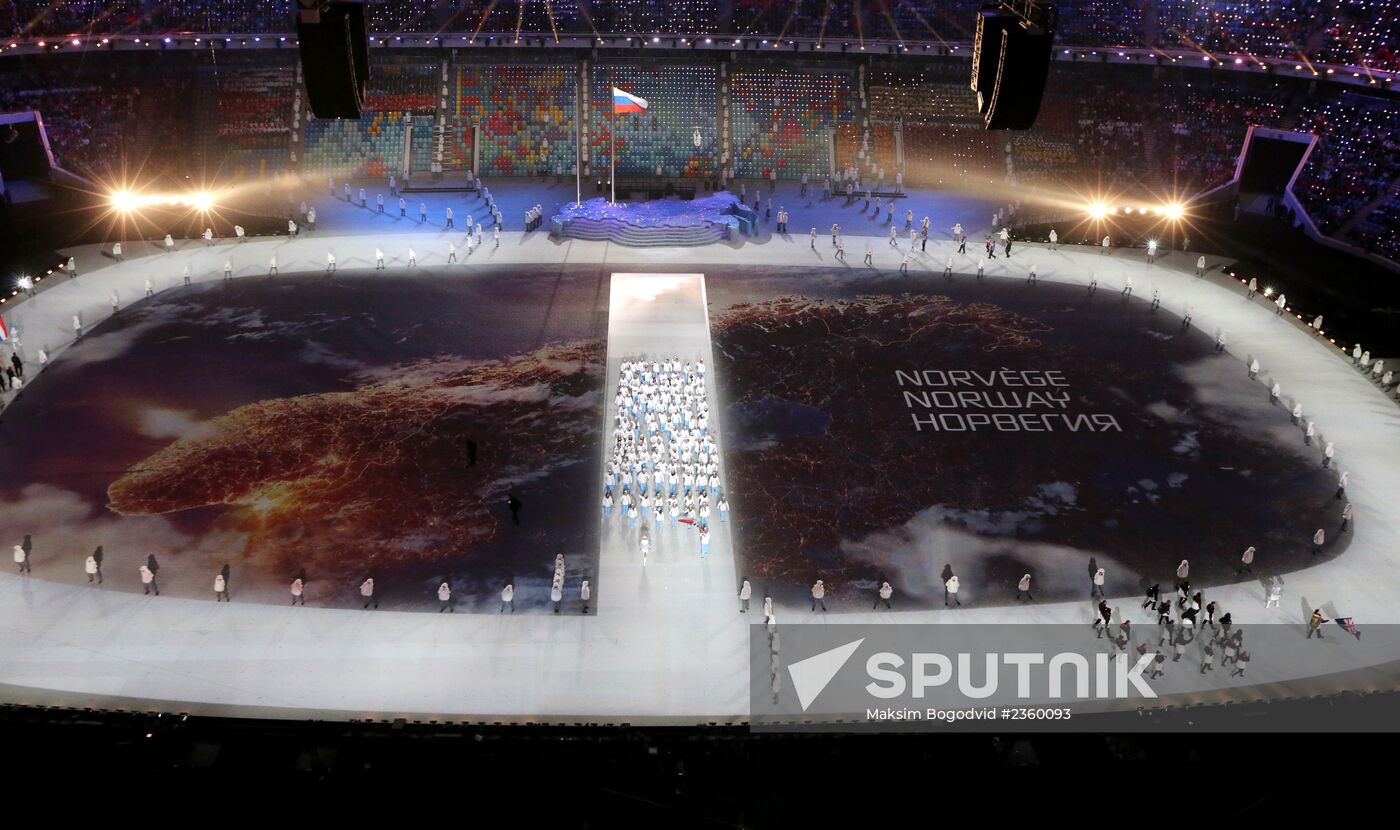 Opening ceremony of XXII Olympic Winter Games