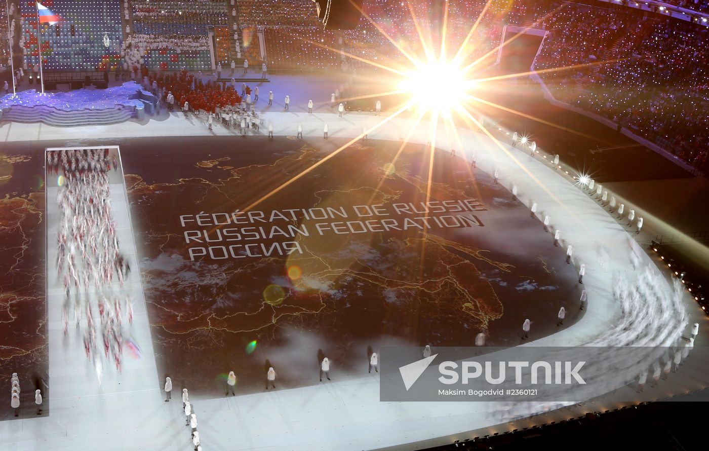 Opening ceremony of XXII Olympic Winter Games