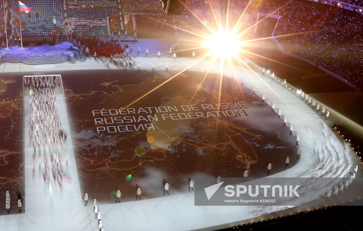 Opening ceremony of XXII Olympic Winter Games