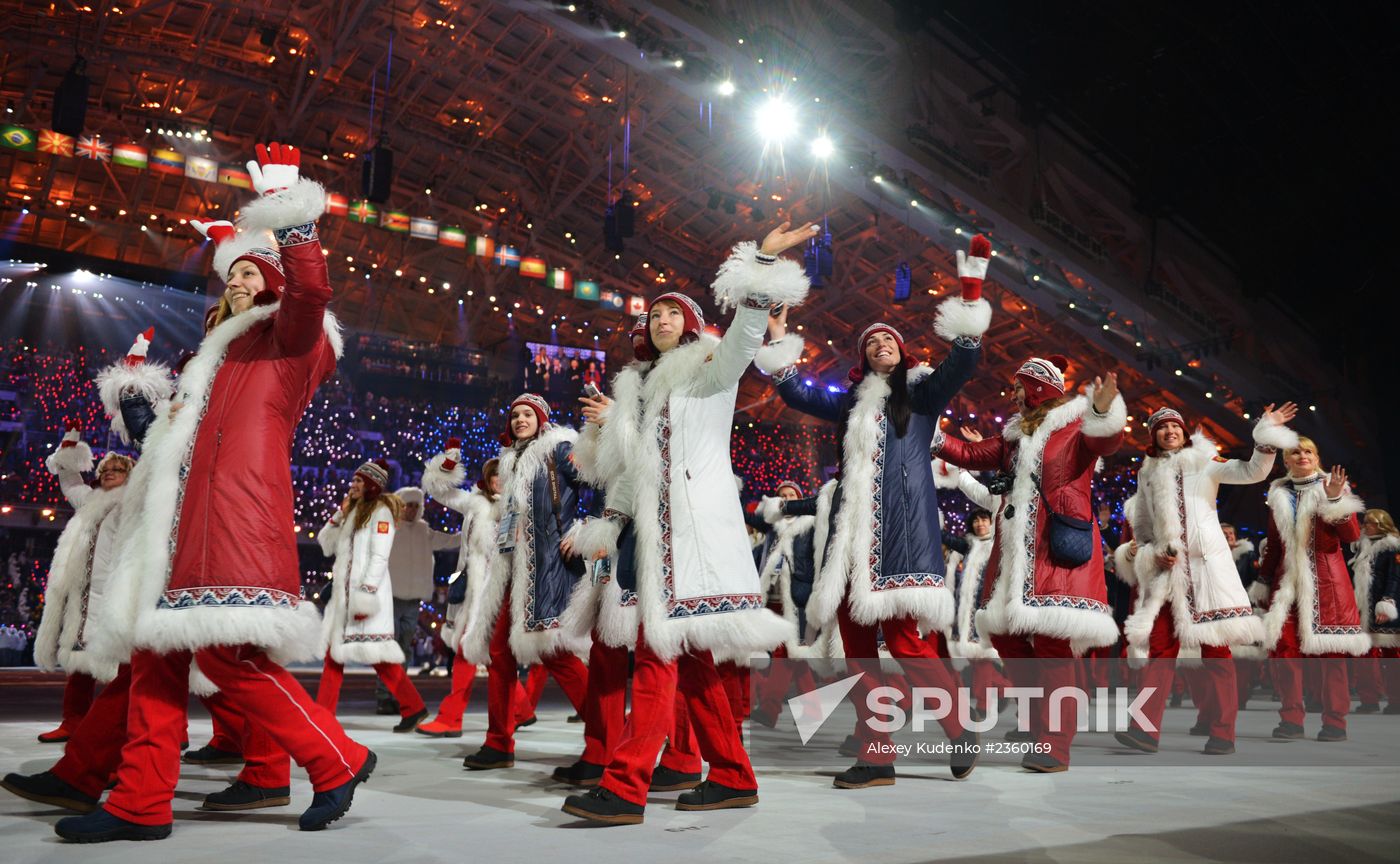 Opening ceremony of XXII Olympic Winter Games
