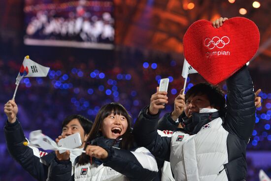 Opening ceremony of XXII Olympic Winter Games