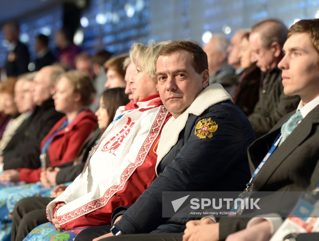 Dmitry Medvedev at opening ceremony of XXII Olympic Winter Games in Sochi