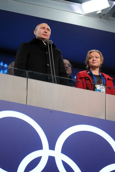 Vladimir Putin at opening ceremony of XXII Olympic Winter Games