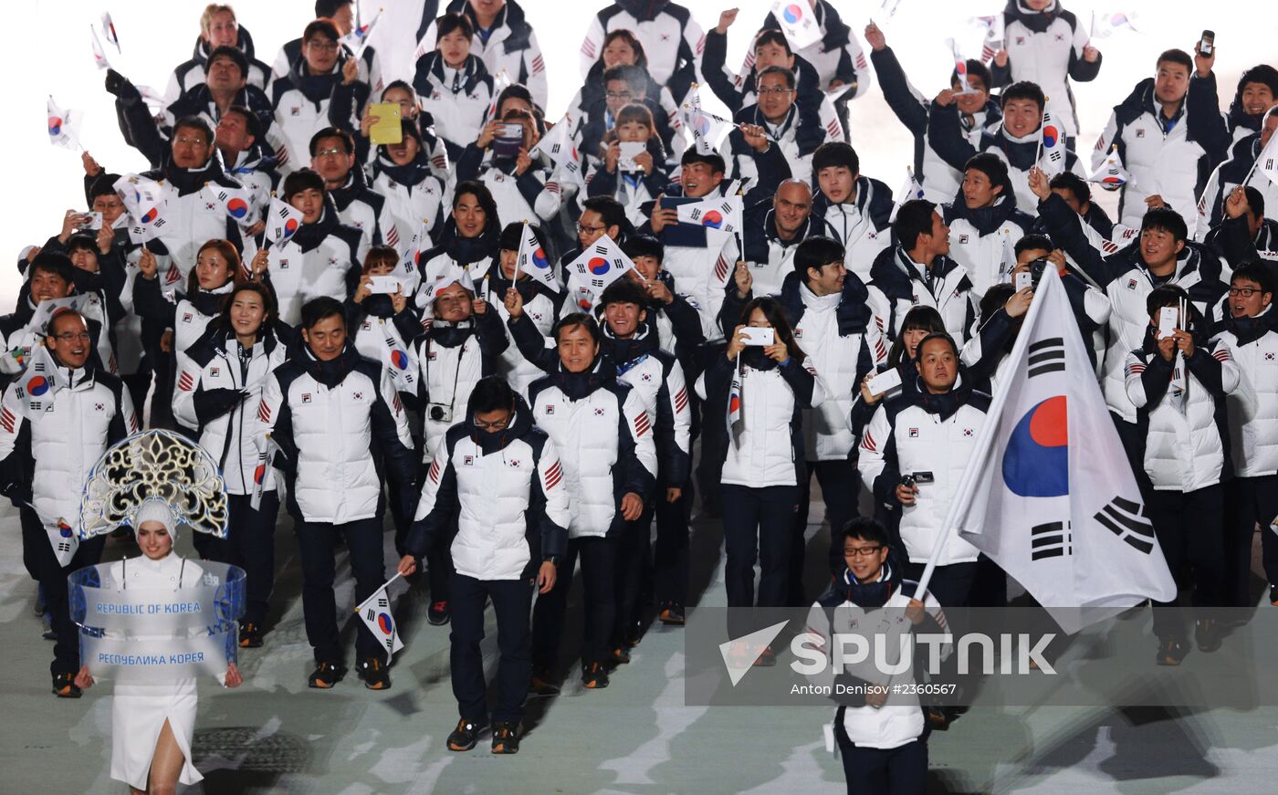 Opening ceremony of XXII Olympic Winter Games