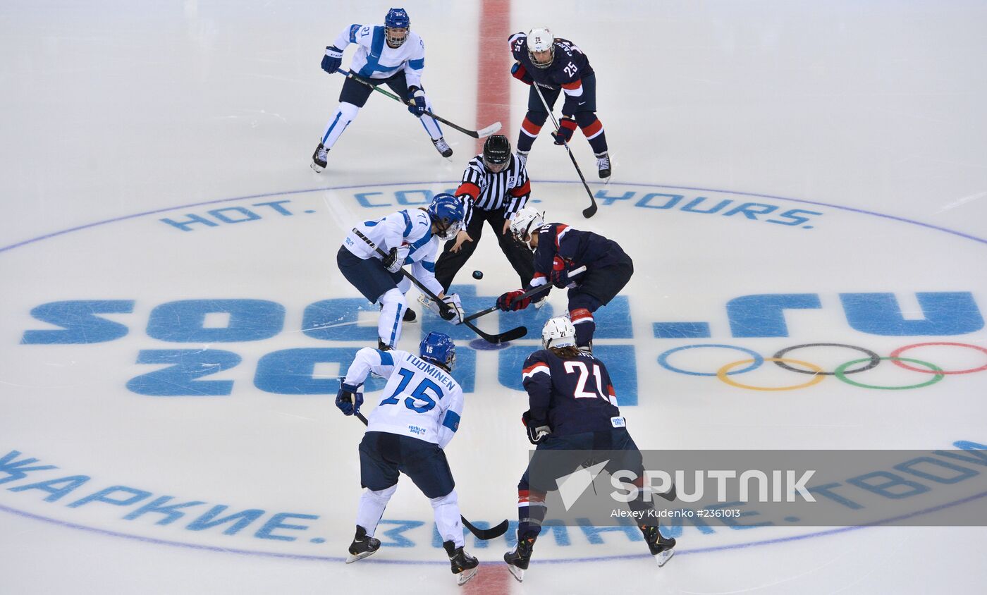 2014 Winter Olympics. Ice Hockey. Women. USA vs. Finland