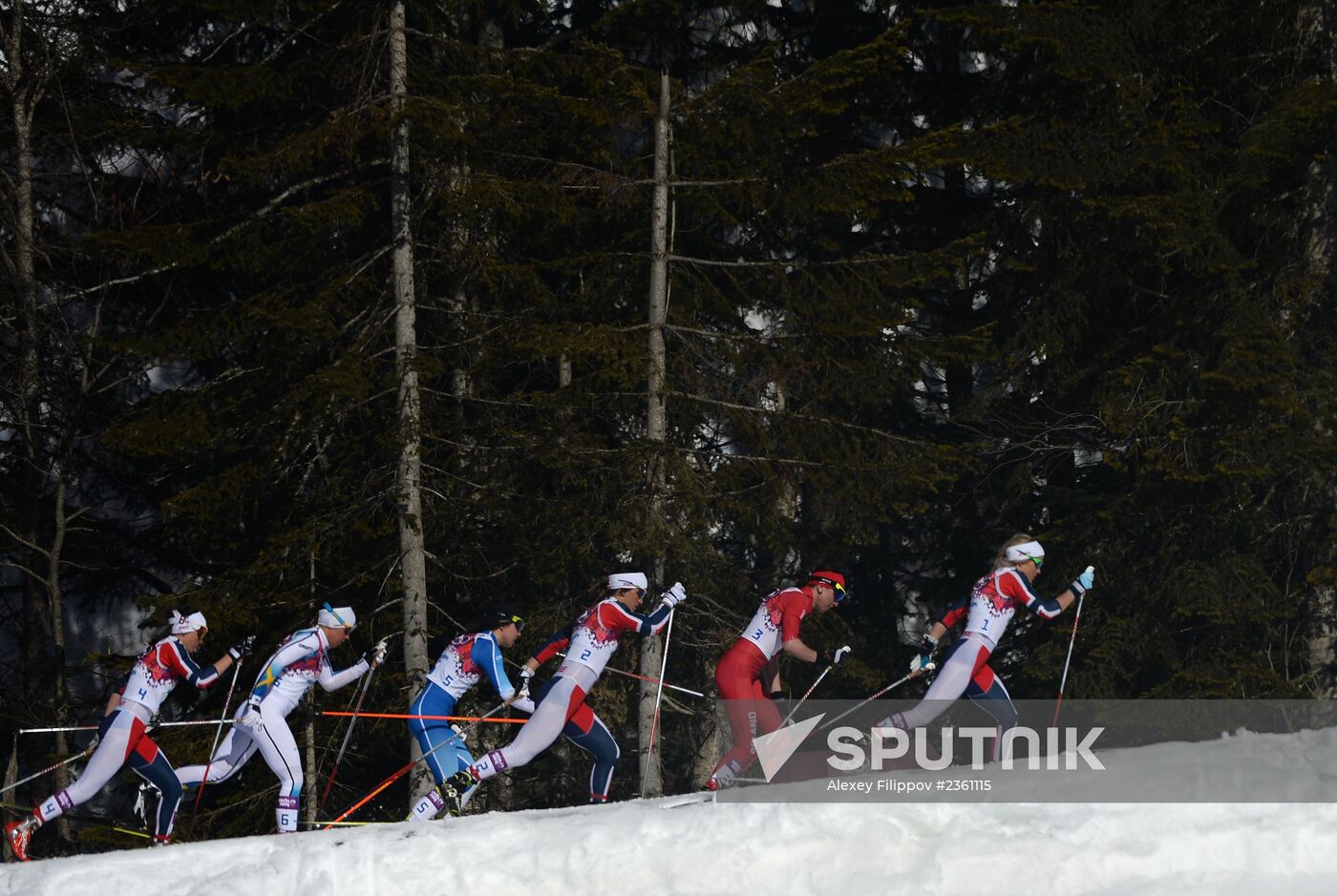 2014 Winter Olympics. Cross country skiing. Women. Skiathlon