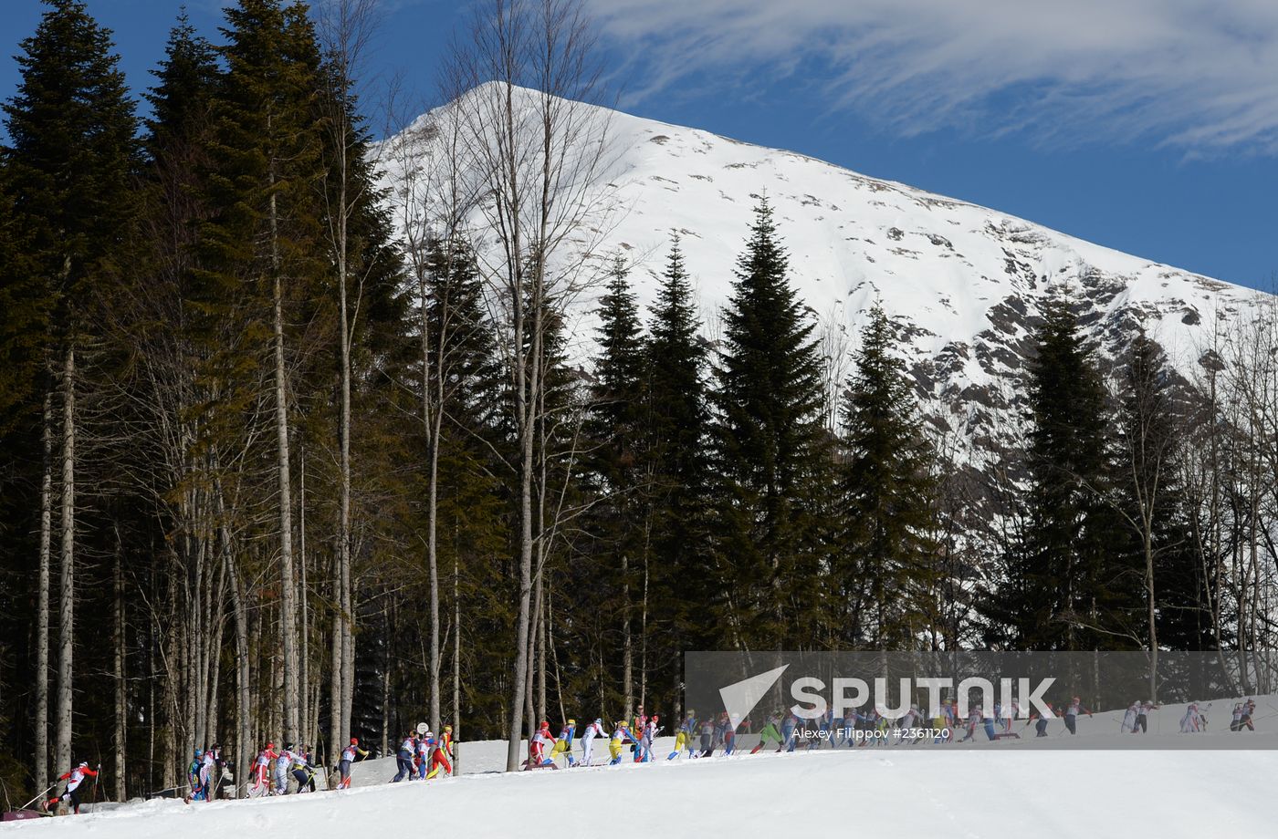 2014 Winter Olympics. Cross country skiing. Women. Skiathlon