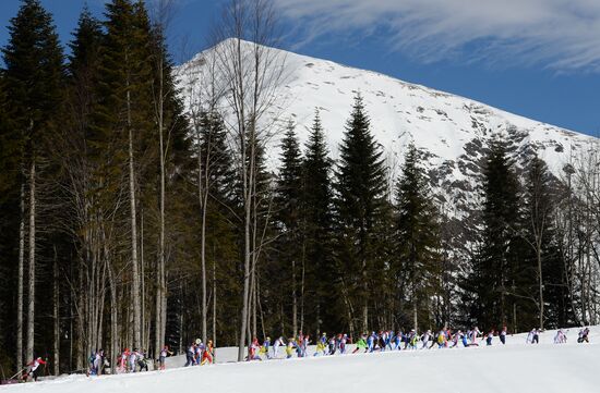 2014 Winter Olympics. Cross country skiing. Women. Skiathlon