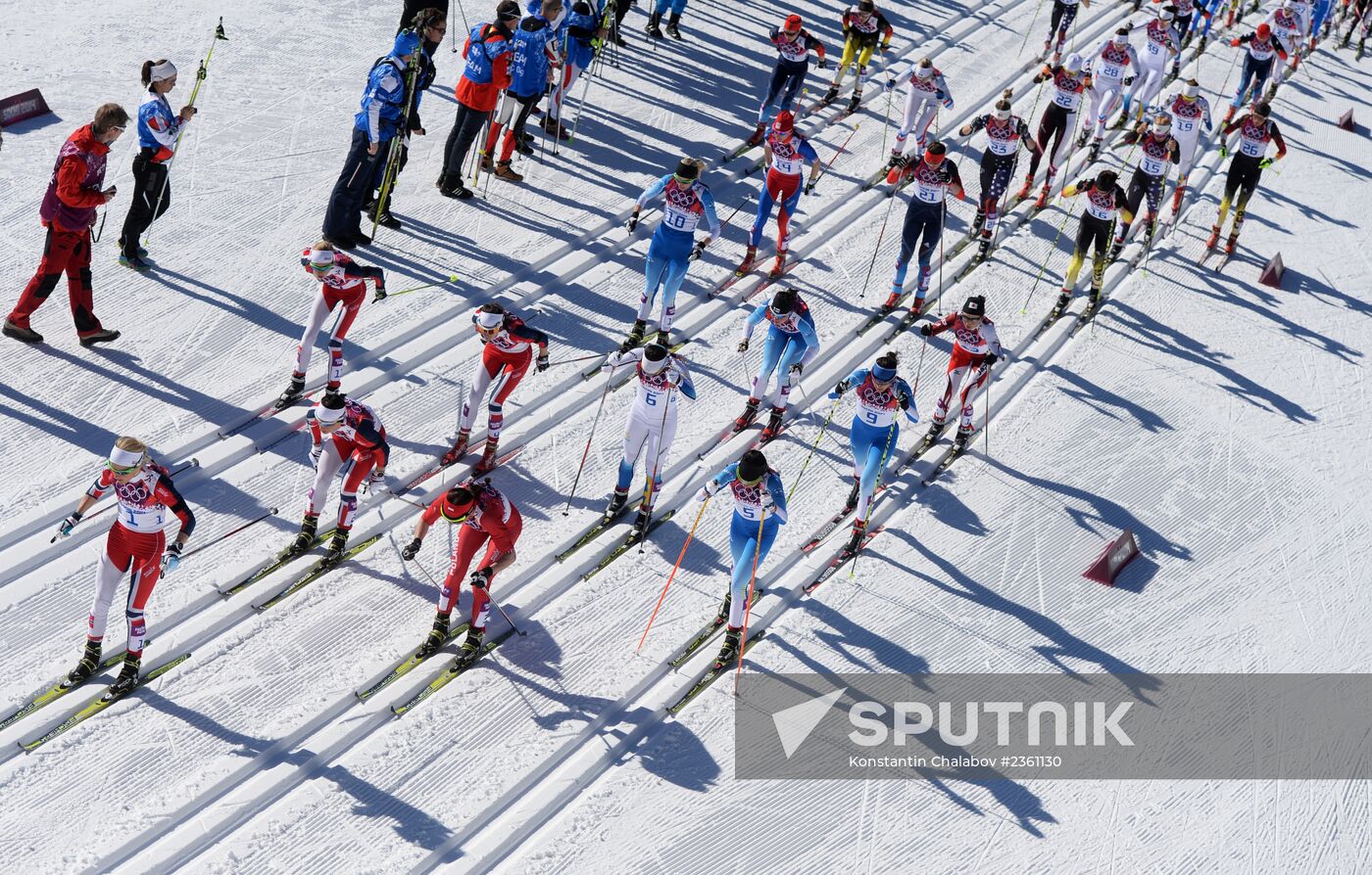 2014 Winter Olympics. Cross country skiing. Women. Skiathlon