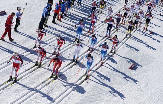 2014 Winter Olympics. Cross country skiing. Women. Skiathlon