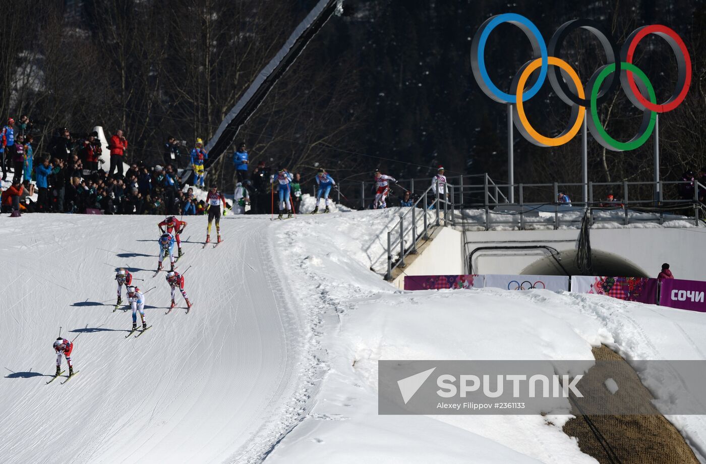 2014 Winter Olympics. Cross country skiing. Women. Skiathlon