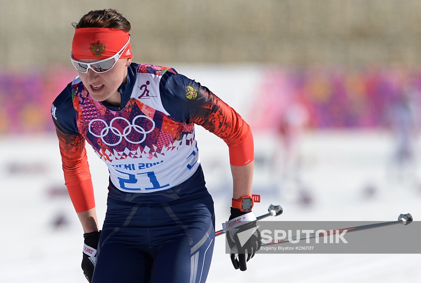 2014 Winter Olympics. Cross country skiing. Women. Skiathlon