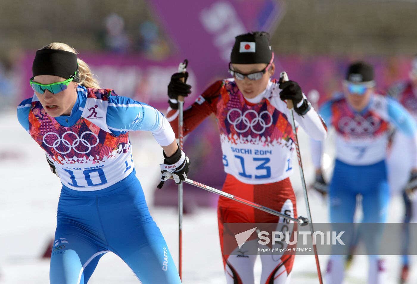 2014 Winter Olympics. Cross country skiing. Women. Skiathlon