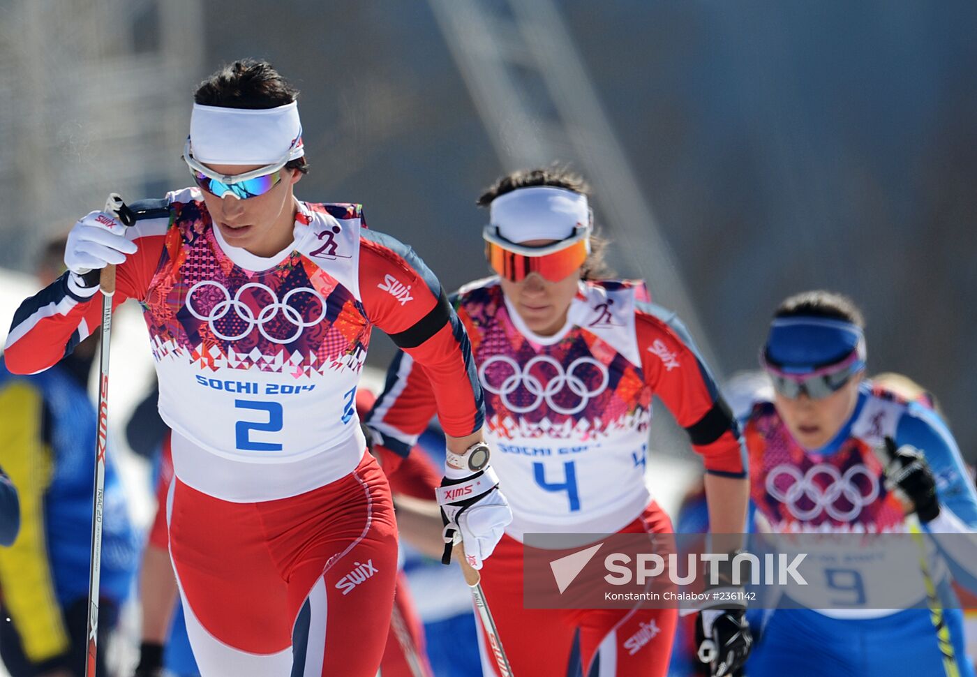 2014 Winter Olympics. Cross country skiing. Women. Skiathlon