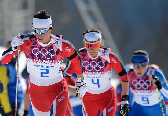 2014 Winter Olympics. Cross country skiing. Women. Skiathlon