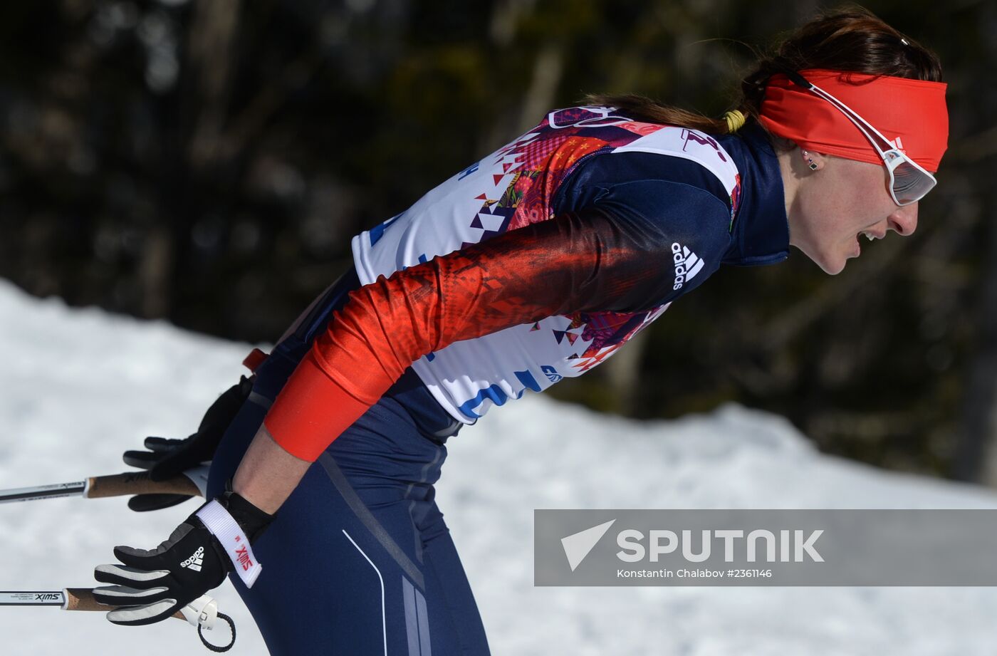 2014 Winter Olympics. Cross country skiing. Women. Skiathlon