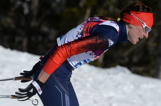 2014 Winter Olympics. Cross country skiing. Women. Skiathlon