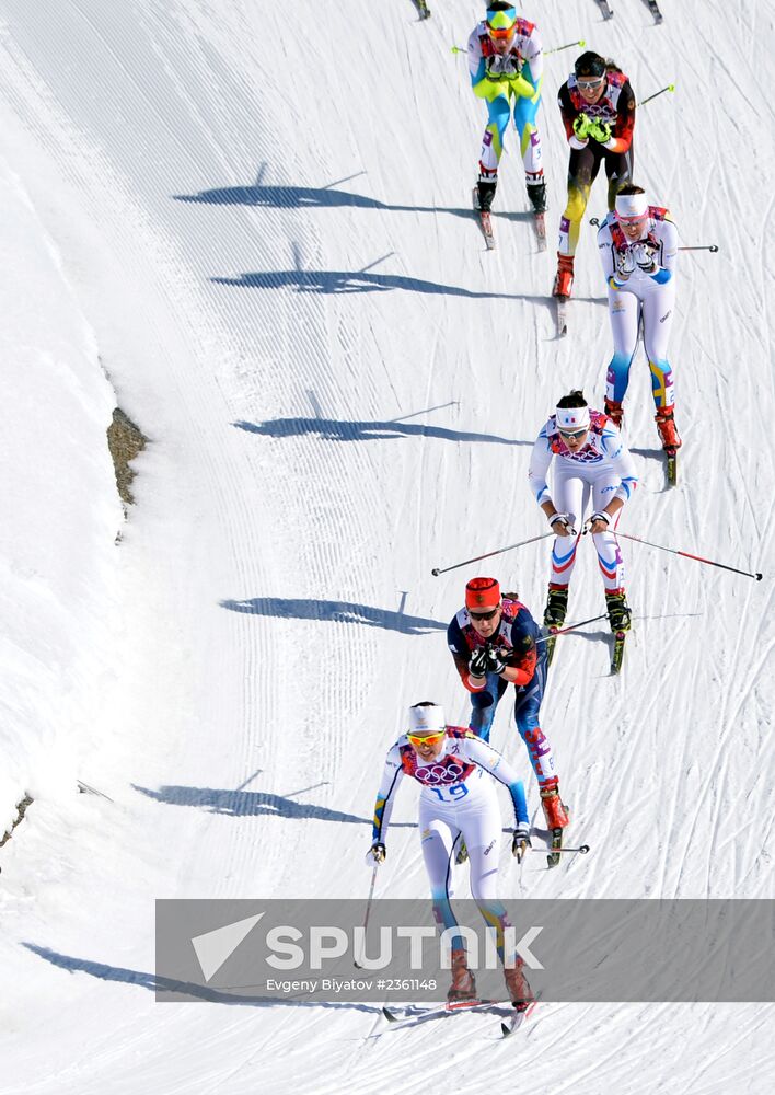 2014 Winter Olympics. Cross country skiing. Women. Skiathlon