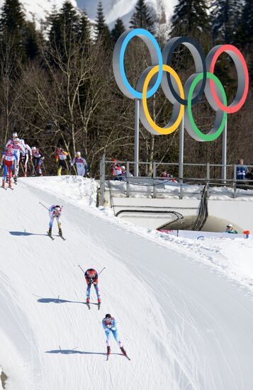 2014 Winter Olympics. Cross country skiing. Women. Skiathlon