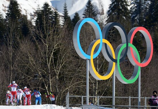 2014 Winter Olympics. Cross country skiing. Women. Skiathlon