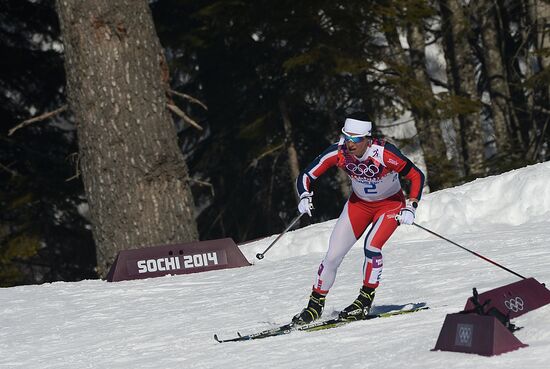 2014 Winter Olympics. Cross country skiing. Women. Skiathlon