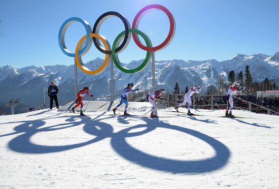 2014 Winter Olympics. Cross country skiing. Women. Skiathlon