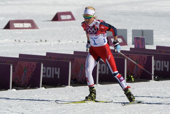 2014 Winter Olympics. Cross country skiing. Women. Skiathlon