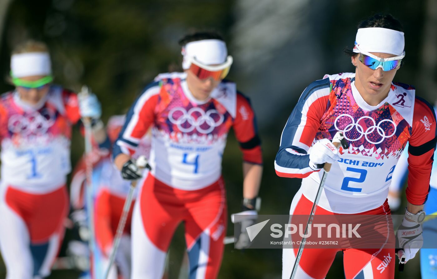 2014 Winter Olympics. Cross country skiing. Women. Skiathlon