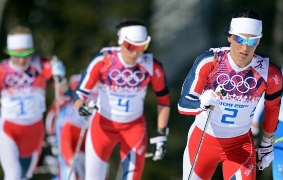 2014 Winter Olympics. Cross country skiing. Women. Skiathlon