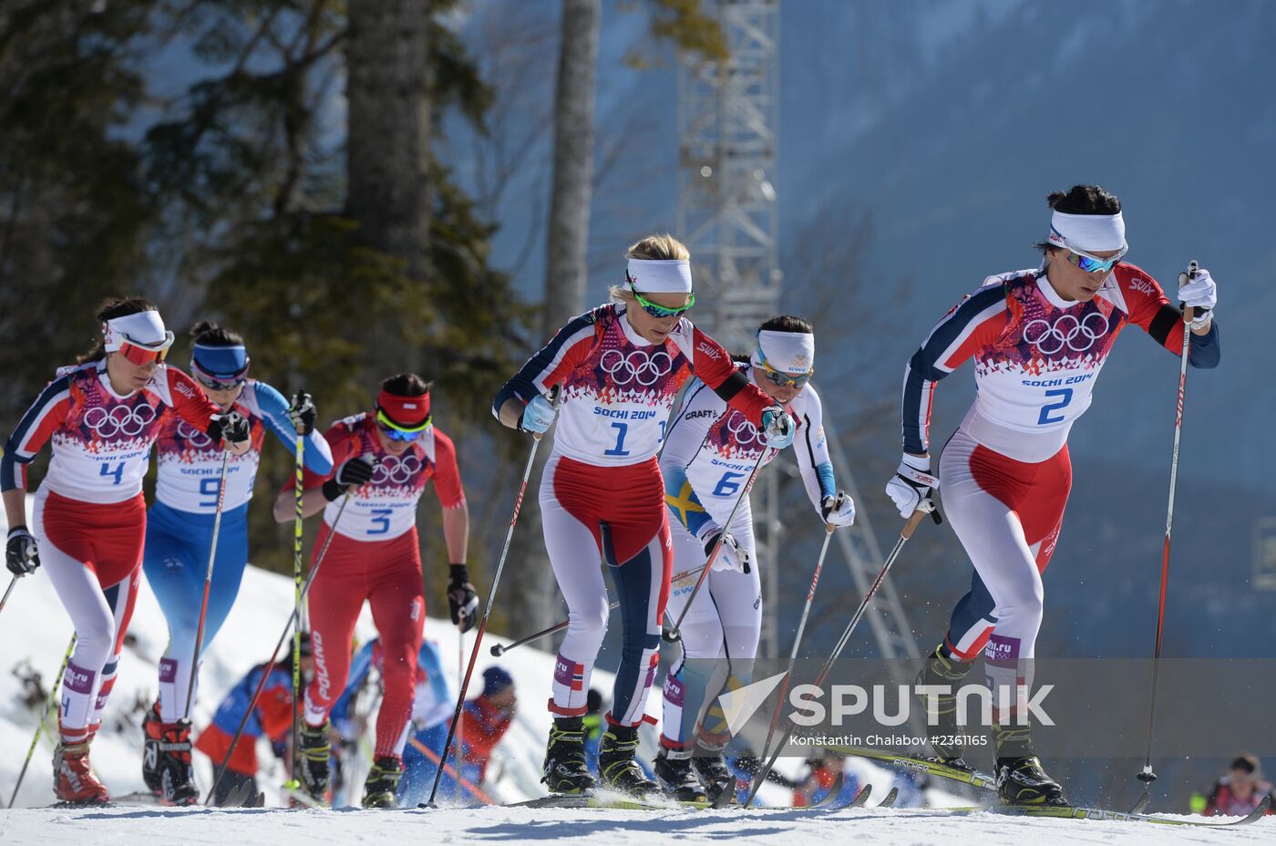 2014 Winter Olympics. Cross country skiing. Women. Skiathlon