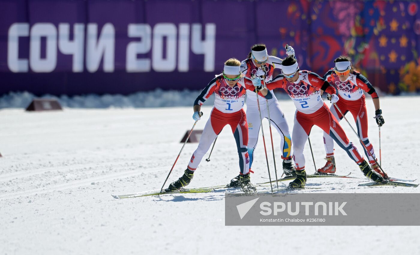 2014 Winter Olympics. Cross country skiing. Women. Skiathlon