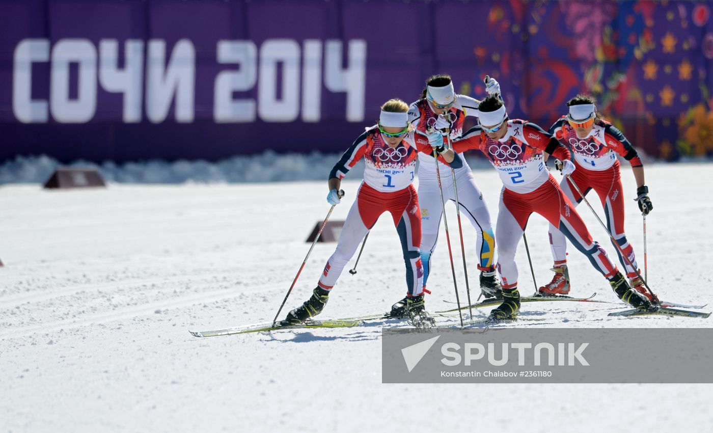 2014 Winter Olympics. Cross country skiing. Women. Skiathlon