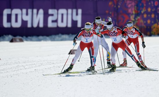 2014 Winter Olympics. Cross country skiing. Women. Skiathlon