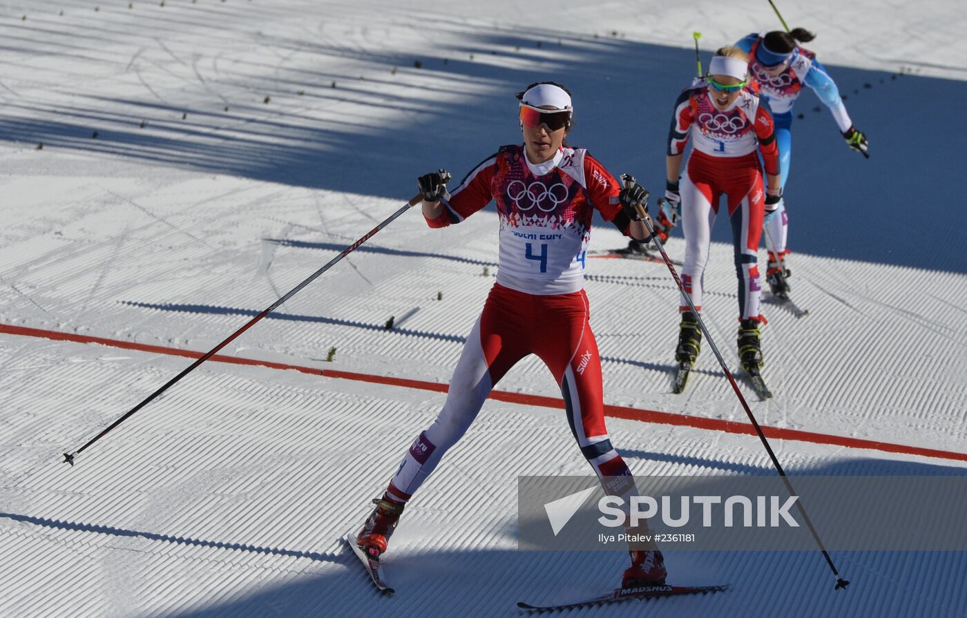 2014 Winter Olympics. Cross country skiing. Women. Skiathlon