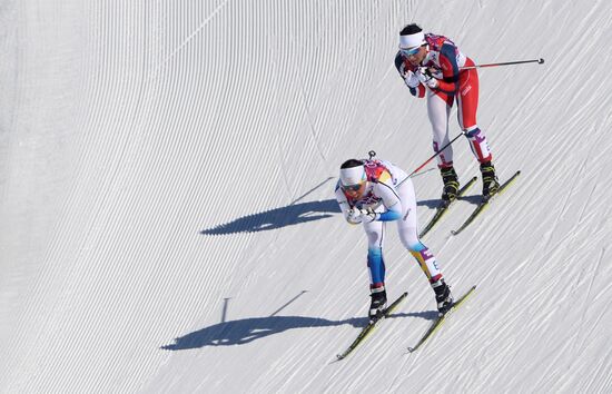 2014 Winter Olympics. Cross country skiing. Women. Skiathlon