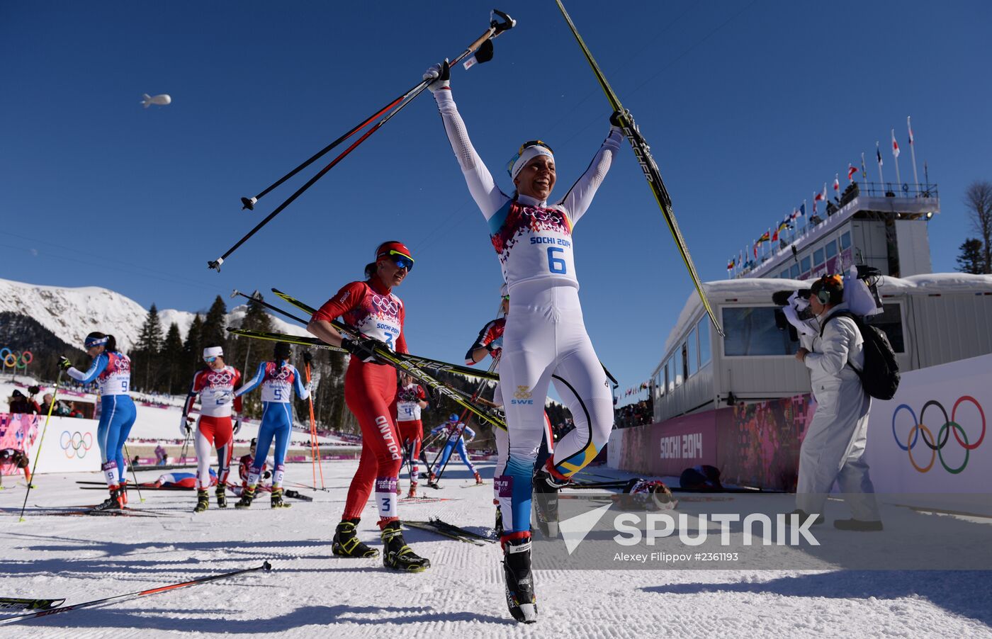 2014 Winter Olympics. Cross country skiing. Women. Skiathlon