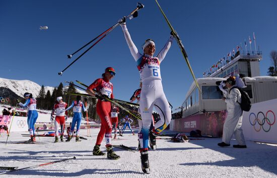 2014 Winter Olympics. Cross country skiing. Women. Skiathlon