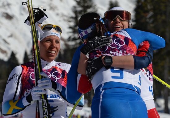 2014 Winter Olympics. Cross country skiing. Women. Skiathlon