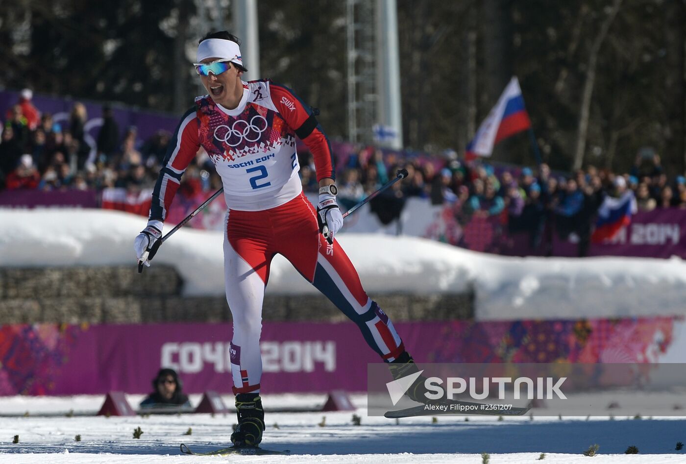 2014 Winter Olympics. Cross country skiing. Women. Skiathlon