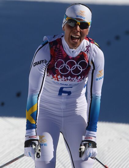 2014 Winter Olympics. Cross country skiing. Women. Skiathlon