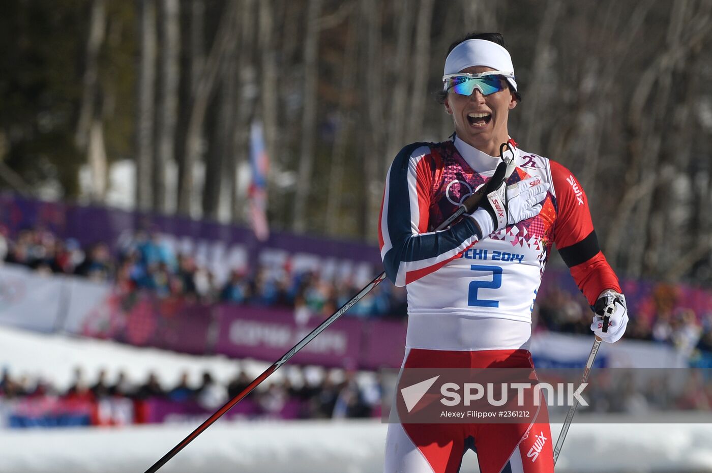 2014 Winter Olympics. Cross country skiing. Women. Skiathlon