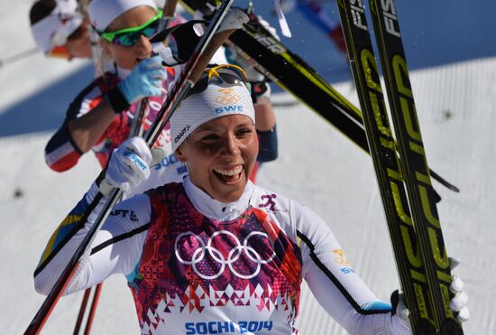 2014 Winter Olympics. Cross country skiing. Women. Skiathlon