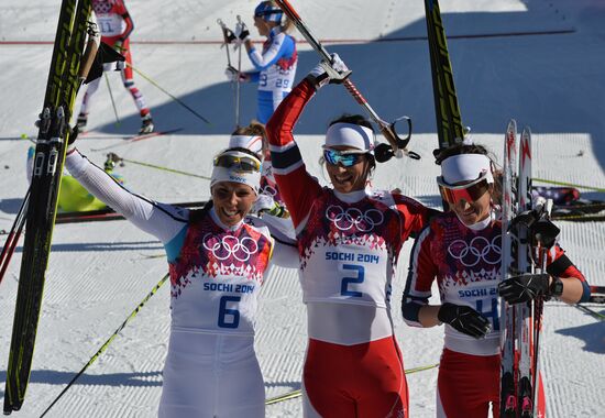 2014 Winter Olympics. Cross country skiing. Women. Skiathlon